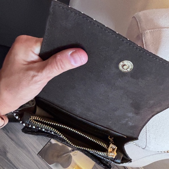 Betsey Johnson Black and Pink Floral Crossbody Bag - Picture 6 of 6